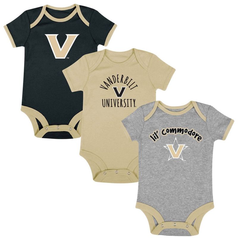 NCAA Vanderbilt Commodores Infant 3pk Bodysuit, 1 of 5