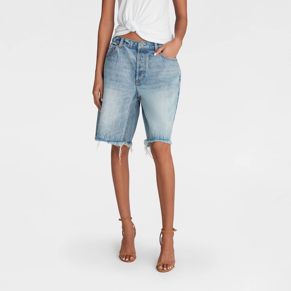 KBB by KAHLANA Women's 'The Denim Bermuda Shorts' - Light Wash 8
