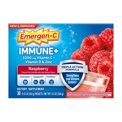 Emergen-C Immune+ Dietary Supplement Powder Drink Mix with Vitamin C - Raspberry - 30ct_6