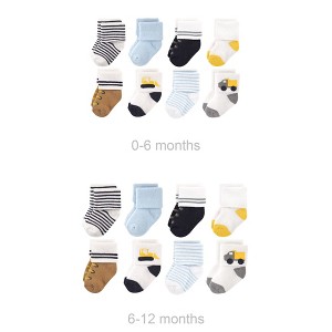 Luvable Friends Infant Boys Grow with Me Cotton Terry Socks, Yellow Bulldozer, 0-6 and 6-12 Months - 1 of 1