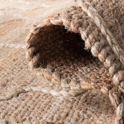 Eco-Friendly Handwoven Jute 8' Square Natural Area Rug