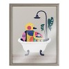 16" x 20" Blake Mid Century Duckie in The Tub Framed Printed Glass by Rachel Lee of My Dream Wall Gray - Kate & Laurel All Things Decor - 2 of 4