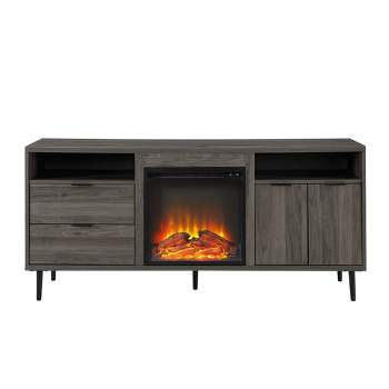 Ronan Modern Storage with Electric Fireplace TV Stand for TVs up to 65" - Saracina Home