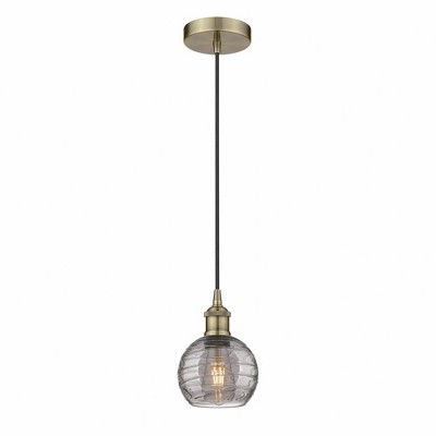 Athens Deco Swirl - 1 Light Mini Pendant In Industrial Style-8.75 Inches Tall and 6 Inches Wide