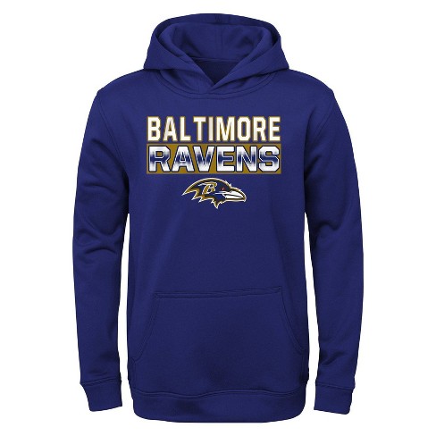 Nfl Baltimore Ravens Boys' Long Sleeve Performance Hooded Sweatshirt :  Target