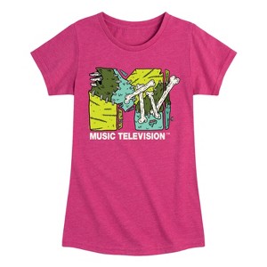 Girls' - MTV - Logo Halloween Fitted Short Sleeve Graphic T-Shirt - 1 of 3