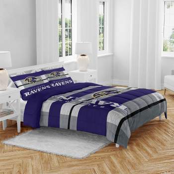 NFL Baltimore Ravens Heathered Stripe Queen Bed in a Bag - 3pc