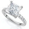 Pompeii3 Certified 2 1/3Ct Princess Cut Diamond Engagement Ring 14k Gold or Pt Lab Created - 3 of 4