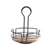 Mikasa Gourmet Basics Hanover Condiment Caddy with Rotating Caddy Organizer Design, Acacia Wood Insert - Durable, BPA-Free, Heavy-Gauge Carbon - 3 of 4