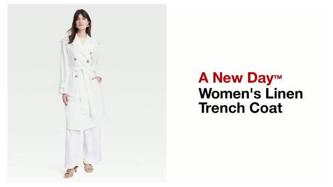 Women's Linen Trench Coat - A New Day™, 2 of 8, play video