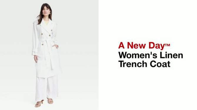 Women's Linen Trench Coat - A New Day™, 2 of 8, play video