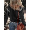 BLUEMING Womens Sweaters Fashion Crewneck Loose Long Sleeve Casual Contrast Cable Knit Pullover Sweater Tops - 2 of 4