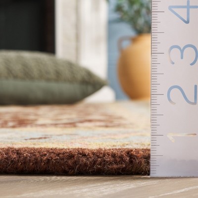 Antiquity Brown and Green Wool 2' x 3' Handmade Area Rug