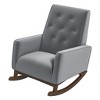TiramisuBest Elegant Dark Grey Fabric Rocking Chair with Solid Wood Frame, Comfortable Accent Chair for Living Room & Nursery - 2 of 4