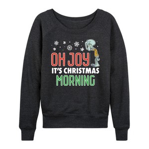 Women's - SpongeBob SquarePants - Oh Joy It's Christmas Morning Lightweight French Terry Slouchy - 1 of 4