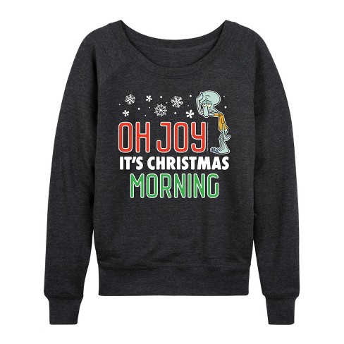 Women's - SpongeBob SquarePants - Oh Joy It's Christmas Morning Lightweight French Terry Slouchy - image 1 of 4