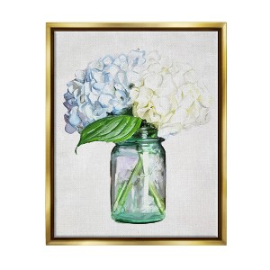 Stupell Industries Country Jar Hydrangea Bouquet Framed Floater Canvas Wall Art - 1 of 4