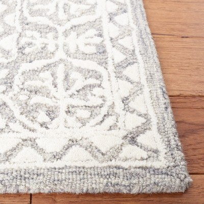 Elegant Gray Square Hand-Tufted Wool Area Rug