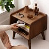 Mshliw Modern Solid Beech Wood Nightstand for Bedroom, Bedside Cabinet with Open Storage, Small Space Side Table - 3 of 4