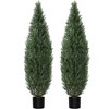 Artificial Cedar Topiary Trees (Set of 2) - UV Protected Faux Boxwood Shrubs for Indoor/Outdoor Decor - 3 of 4