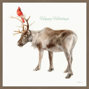 Amanti Art 22"x22" Reindeer Friends V2 by Danhui Nai Framed Canvas Wall Art Print - 1 of 4