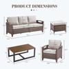 Belord Patio Furniture Set with 47.2" Coffee Table, All Weather Wicker Outdoor Furniture with High Back Patio Chairs, Outdoor Couch and Ottoman - 3 of 4