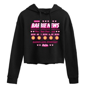 Women's - Barbie - Barbie Land New Weather Forecast Cropped Graphic Hoodie - 1 of 2