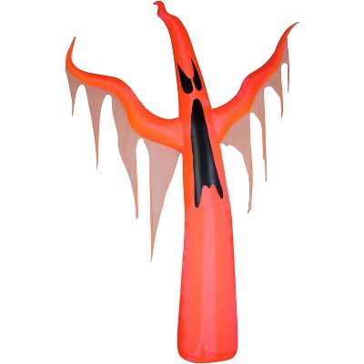 Gemmy Neon Christmas Airblown Inflatable w/ Black Light Orange Ghost Giant, 11 ft Tall, red