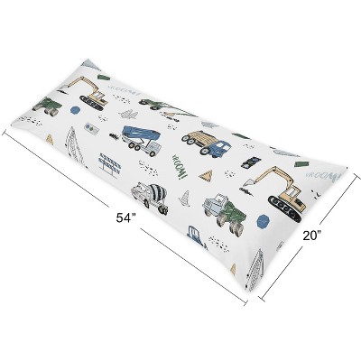 Kids Construction Truck Print Polyester Body Pillowcase