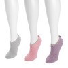 Muk Luks Women's 3 pack Low Cut Cozy Socks with Grippers - 2 of 4