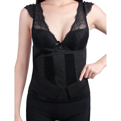 Unique Bargains Elastic Postpartum Belly Abdominal Shaping Belt Waist  Shaper Cincher Corset Wrap Shapewear Black XL