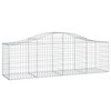 vidaXL Galvanized Iron Arched Gabion Basket, Decorative and Sound-Insulating Garden Barrier with Durable Construction and Wide Application, Silver - 3 of 4