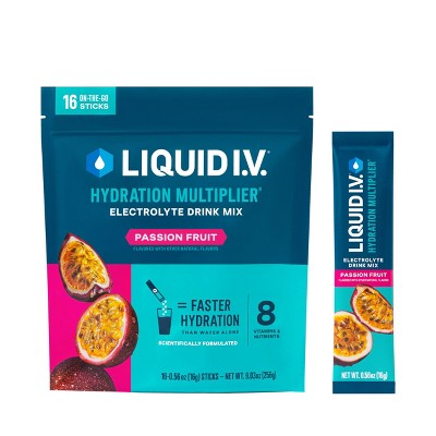 Liquid I.v. Hydration Multiplier - Passion Fruit Electrolyte Powder Drink Mix 1 Pack (16 Servings)