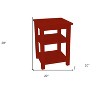 HomeRoots 28" Red Solid Wood Nightstand - 3 of 4