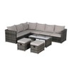 Sapphtopaz Patio Furniture Set Wicker Outdoor Chairs Sectional Sofa with Cushions and Coffee Table for Outdoor, Garden, Terrace - 3 of 4