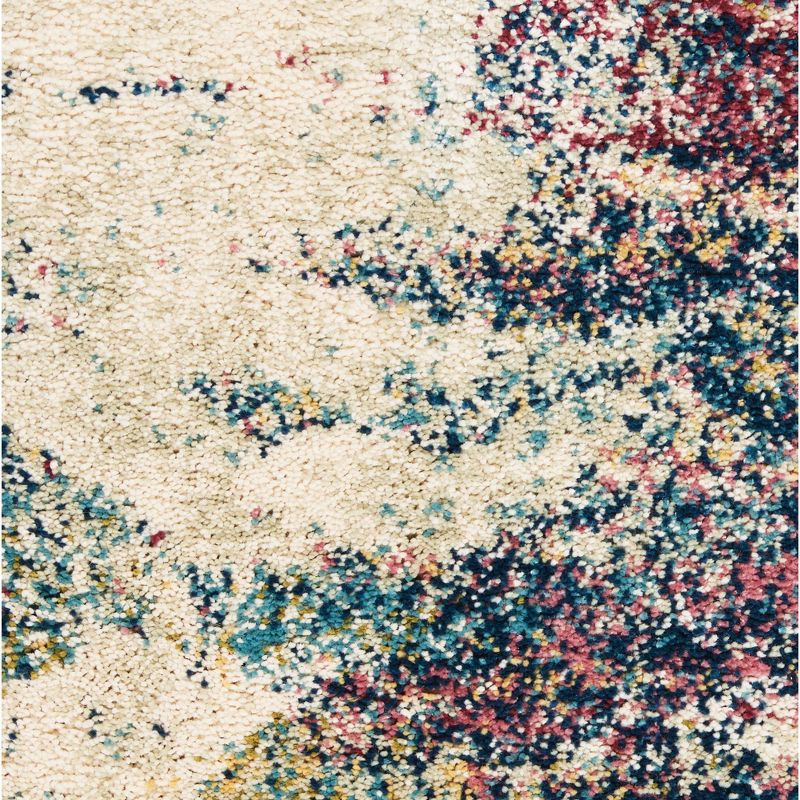Nourison Fusion FSS17 Blue/Pink/Yellow Colored Area Rug, 5 of 11