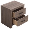 PAGED Wooden Nightstand Modern Side Table with 2 Storage Drawers and Black Handles, Bedside Cabinet for Bedroom, Living Room - 2 of 4