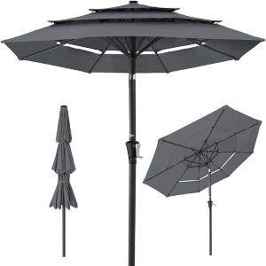 Best Choice Products 10ft 3-Tier Patio Umbrella, Market Sun Shade w/ Tilt Adjustment, Easy Crank - 1 of 4