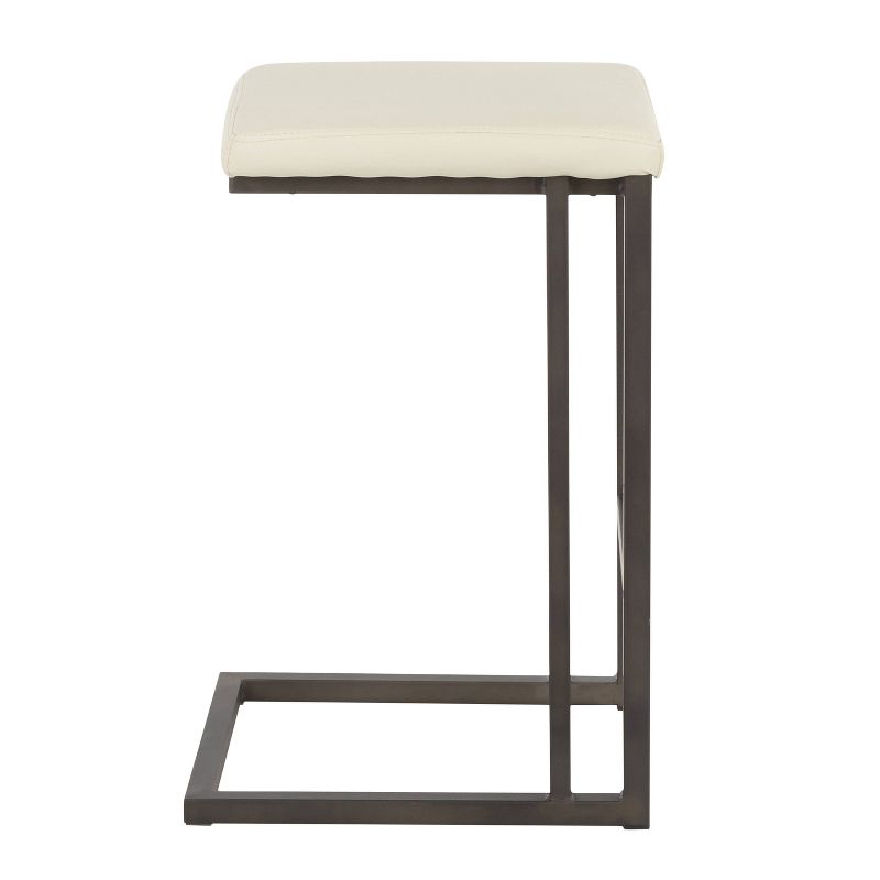 Set of 2 Roman Industrial Counter Height Barstools Cream - LumiSource, 4 of 13