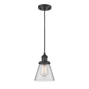 Cone - 1 Light Cord Hung Mini Pendant In Industrial Style-8 Inches Tall and 6 Inches Wide - 1 of 2