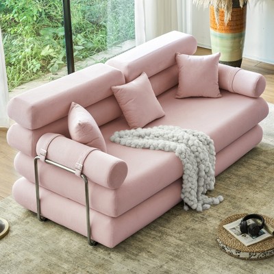 78.7" King Size Convertible Sleeper Sofa Bed With 3 Pillows, High Resilience Memory Foam Removable Folding Sofa Couch, Perfect for Bedroom Living Room