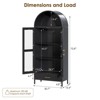 SUXXAN Black Metal Arched Cabinet With Glass Doors, Display Cabinet With Adjustable Shelves,Assembly Required,Black - 3 of 4