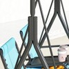 Resenkos 2-Person Swing With Canopy, Storage, Cup Holder, Blue, Outdoor Porch Seating, Blue - 4 of 4
