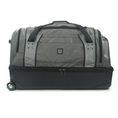 FUL Workhorse  Rolling Duffel Bag with Retractable Pull Handle - Black