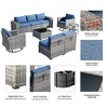 XIZZI 9PCS Patio Furniture Set with Sectional Sofa, All Weather PE Wicker Conversation Couch Set with Swivel Rocking Chairs and Side Table - 4 of 4