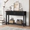 Farmhouse Entryway Table,43 Inch Wood Console Table with 2 Drawers,2 Tier Sofa Table with Storage - 4 of 4