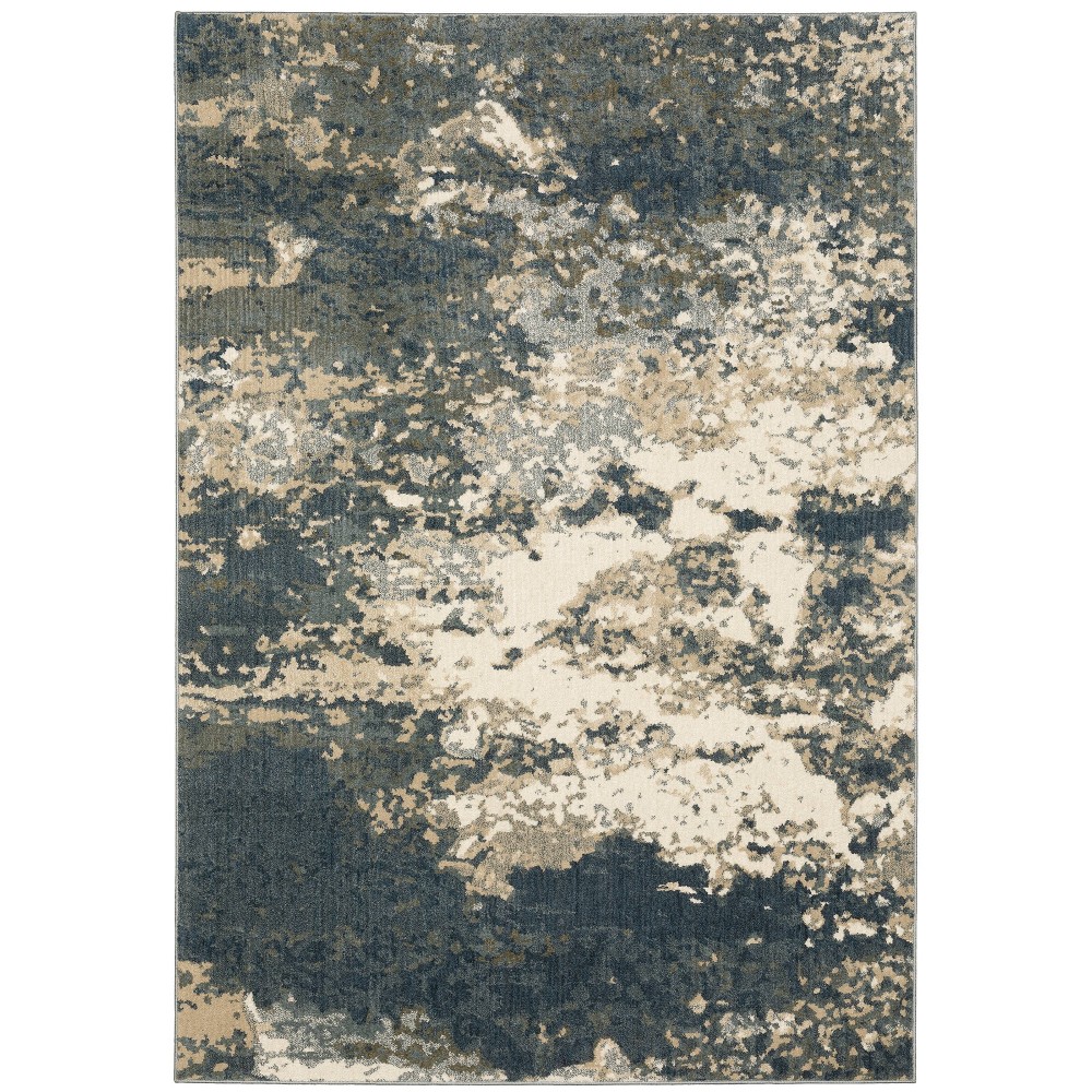 Photos - Area Rug 9'10"x12'10" Farrah Mottled Abstract  Blue/Beige - Captiv8e Design