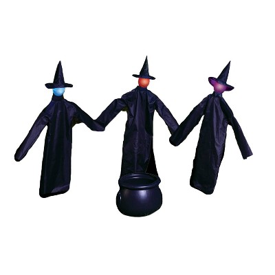 30" Set of 3 Luminated Lawn Witty Witches Halloween Decorative Prop
