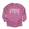 Simply Sage Market Women's Literally Freezing Cursive Long Sleeve Garment Dyed Tee - 2 of 4