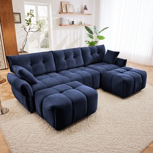 Oversized 110.2" Chenille Modular U-Shaped Sectional Sofa with High-Resilience Cushions and 2 Ottomans, 5-Piece Free combination Sofa - 1 of 4